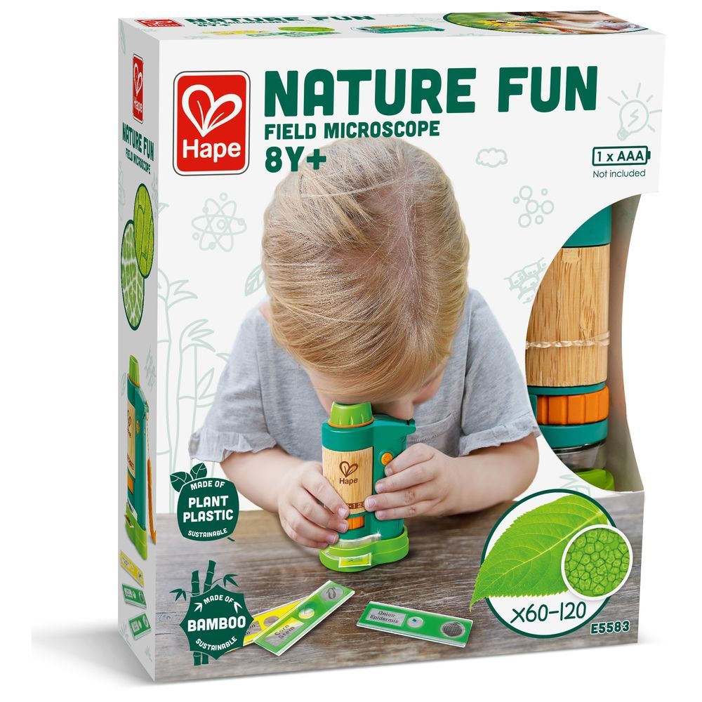 Hape - Nature Fun Bamboo Field Microscope - 6pcs