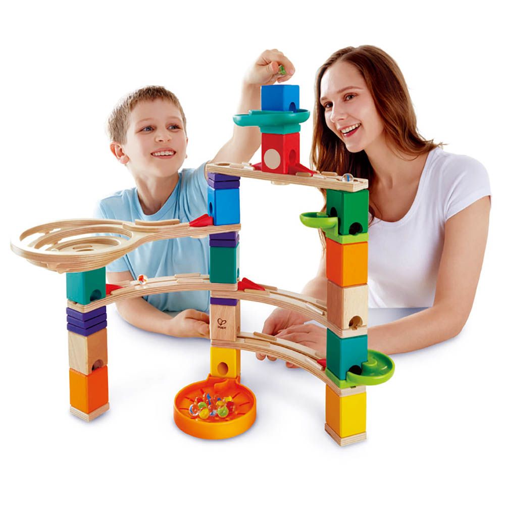 Hape - Quadrilla Cliffhanger Marble Run Race 44pcs + 50 marbles