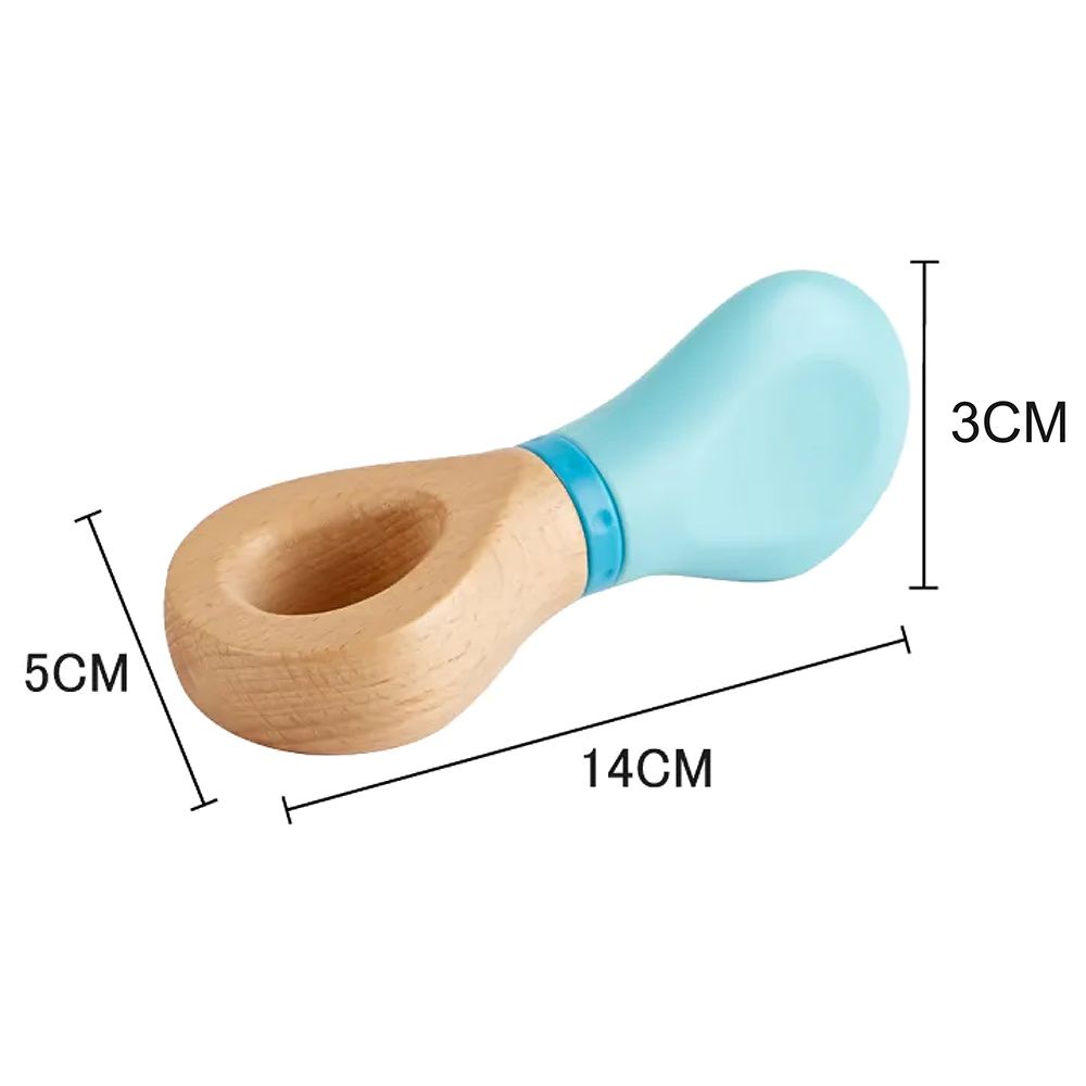 Hape - Twist & Shake Wooden Rattle - Blue 