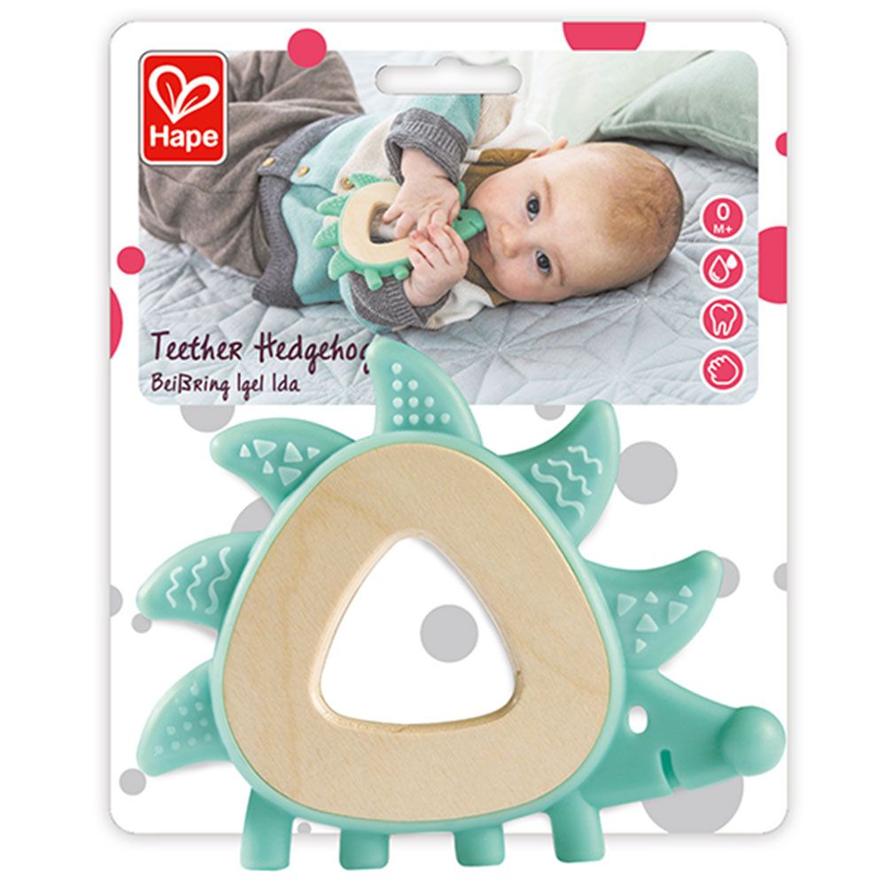 Hape - Teether Hedgehog - Green