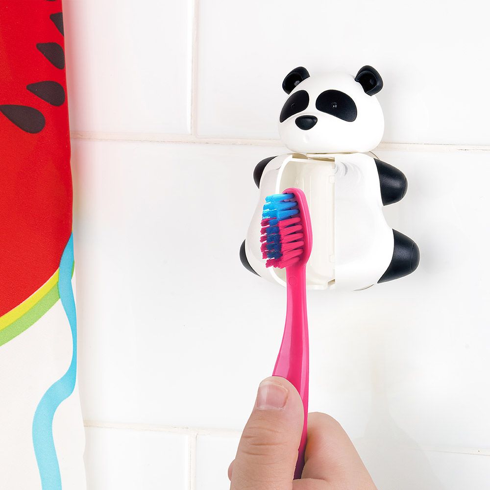 Flipper - Fun Animal Toothbrush W/ Holder for Kids - Panda (Colour May Vary)