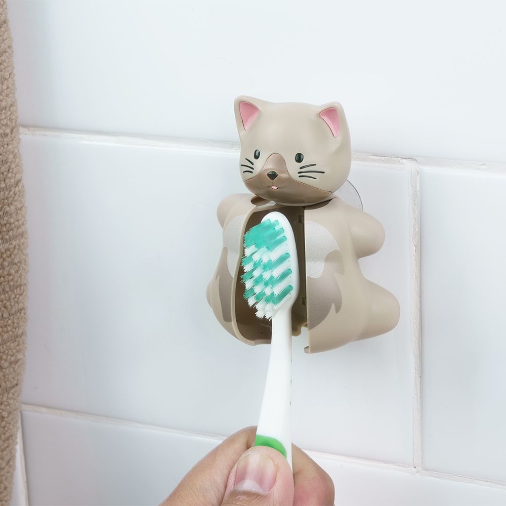 Flipper - Hygienic Toothbrush Holder w/ Suction Cup, Cat, 3Y+