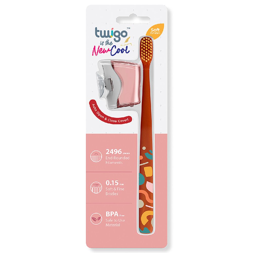 Flipper - Twigo Toothbrush W/ Cover - Flora Pink