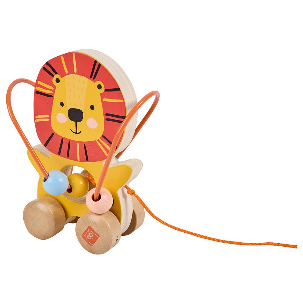 Eurekakids - Mini Looping Push & Pull Wooden Toy - Lion