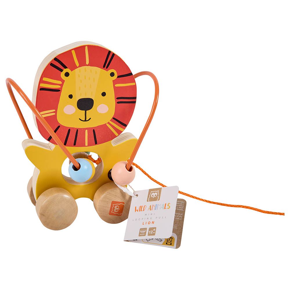 Eurekakids - Mini Looping Push & Pull Wooden Toy - Lion