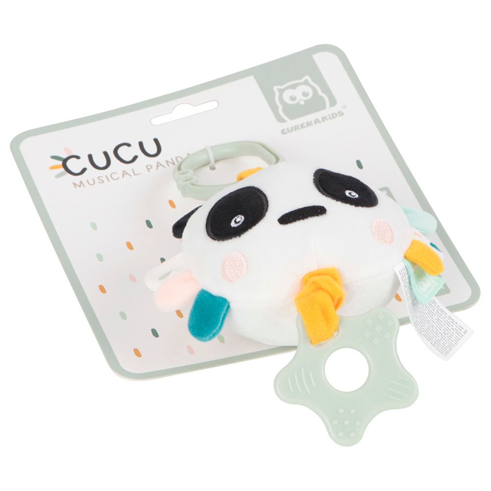 Eurekakids - Cucu Hanging Musical Plush Toy w/ Star Teether - Panda