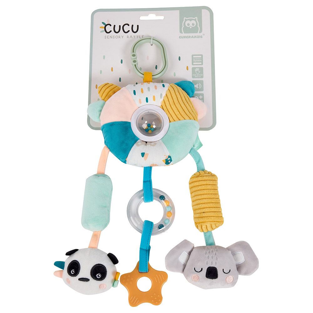 Eurekakids - Cucu Big Sensory Hanging Toy w/ Rattle & Teether