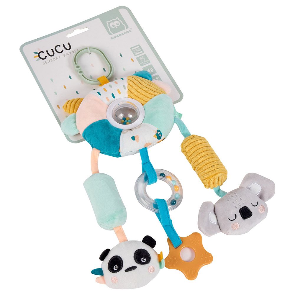 Eurekakids - Cucu Big Sensory Hanging Toy w/ Rattle & Teether