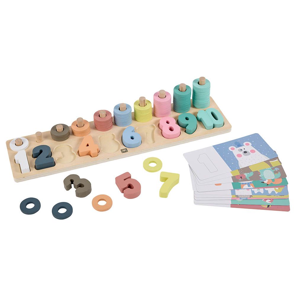 Eurekakids - Wooden Numbers Puzzle With Activity Cards