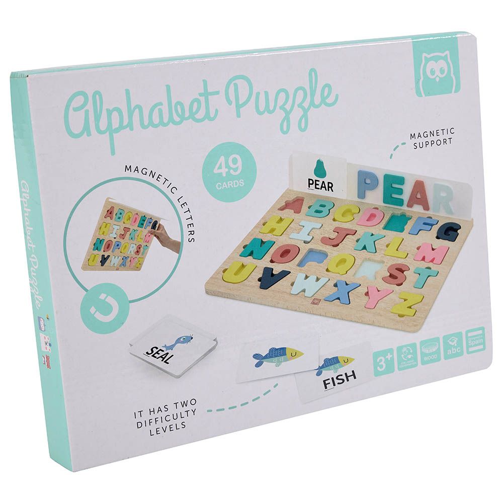 Eurekakids - Wooden Magnetic Alphabet Puzzle With Activity Cards