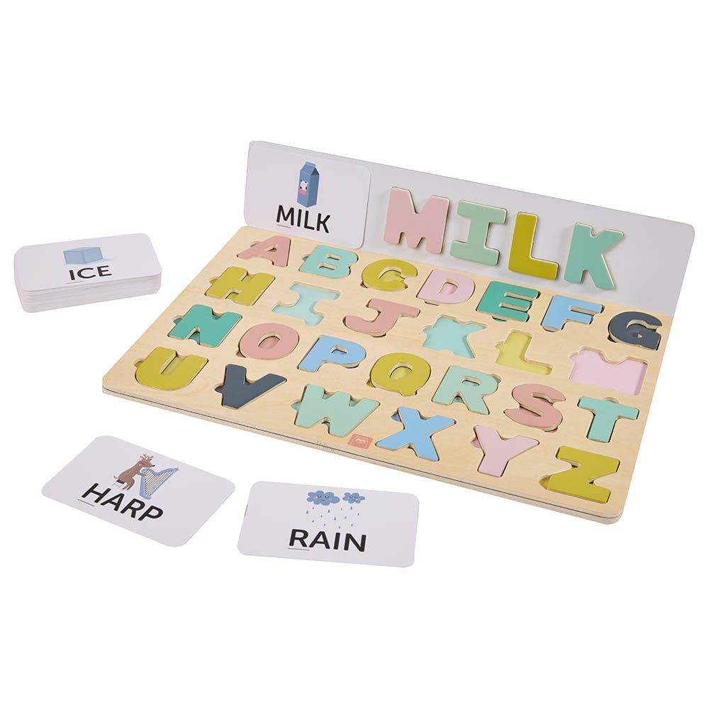 Eurekakids - Wooden Magnetic Alphabet Puzzle With Activity Cards