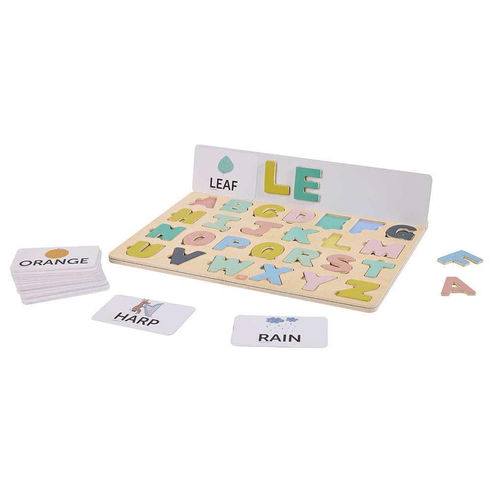 Eurekakids - Wooden Magnetic Alphabet Puzzle With Activity Cards