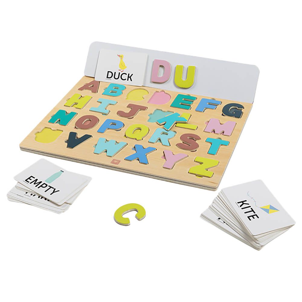 Eurekakids - Wooden Magnetic Alphabet Puzzle With Activity Cards