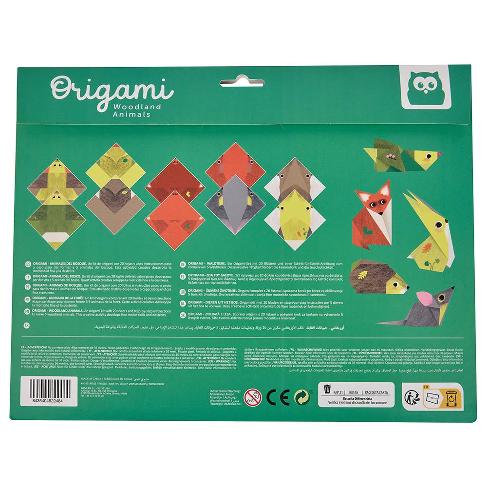 Eurekakids - Origami Woodland Animals Kit w/ 20 Sheets