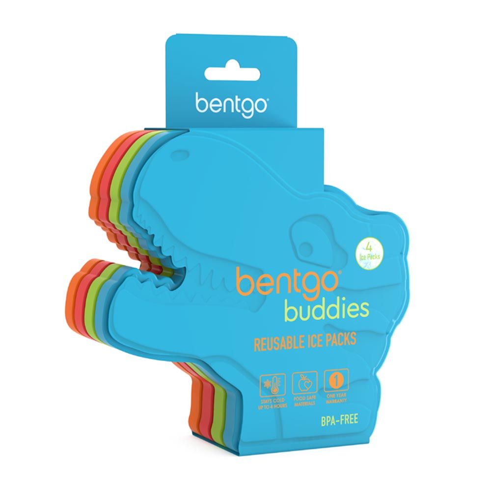 Bentgo - Buddies Reusable Ice Pack 4 packs - Dinosaur