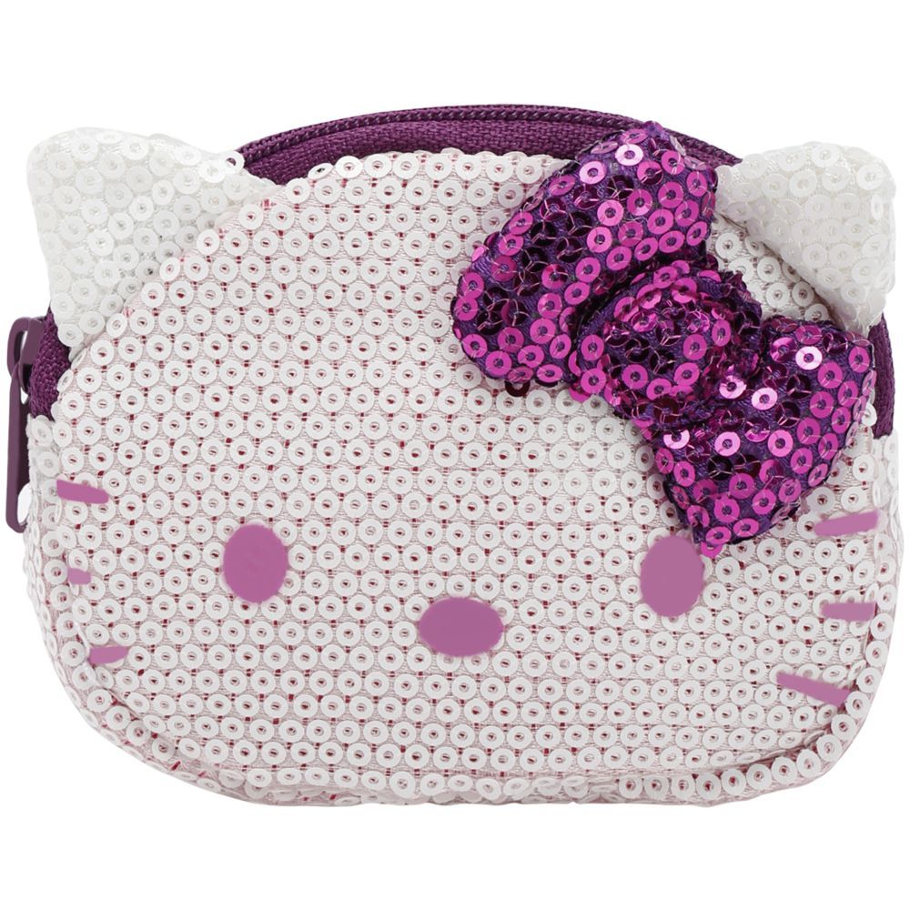 Hello Kitty - D-Cut Denim Coin Purse Purple - White