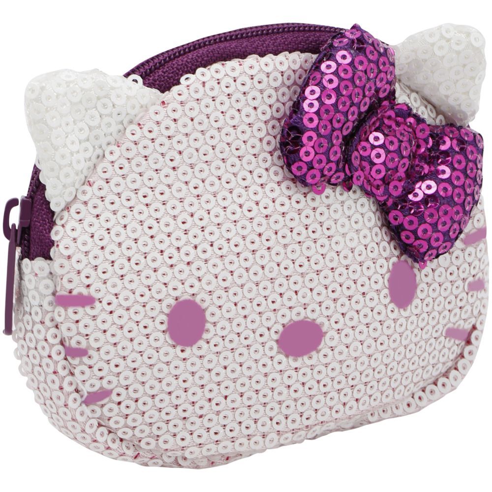 Hello Kitty - D-Cut Denim Coin Purse Purple - White