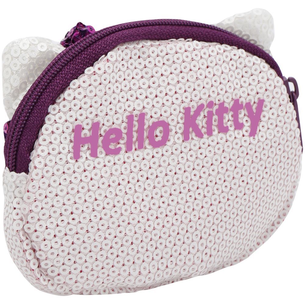 Hello Kitty - D-Cut Denim Coin Purse Purple - White