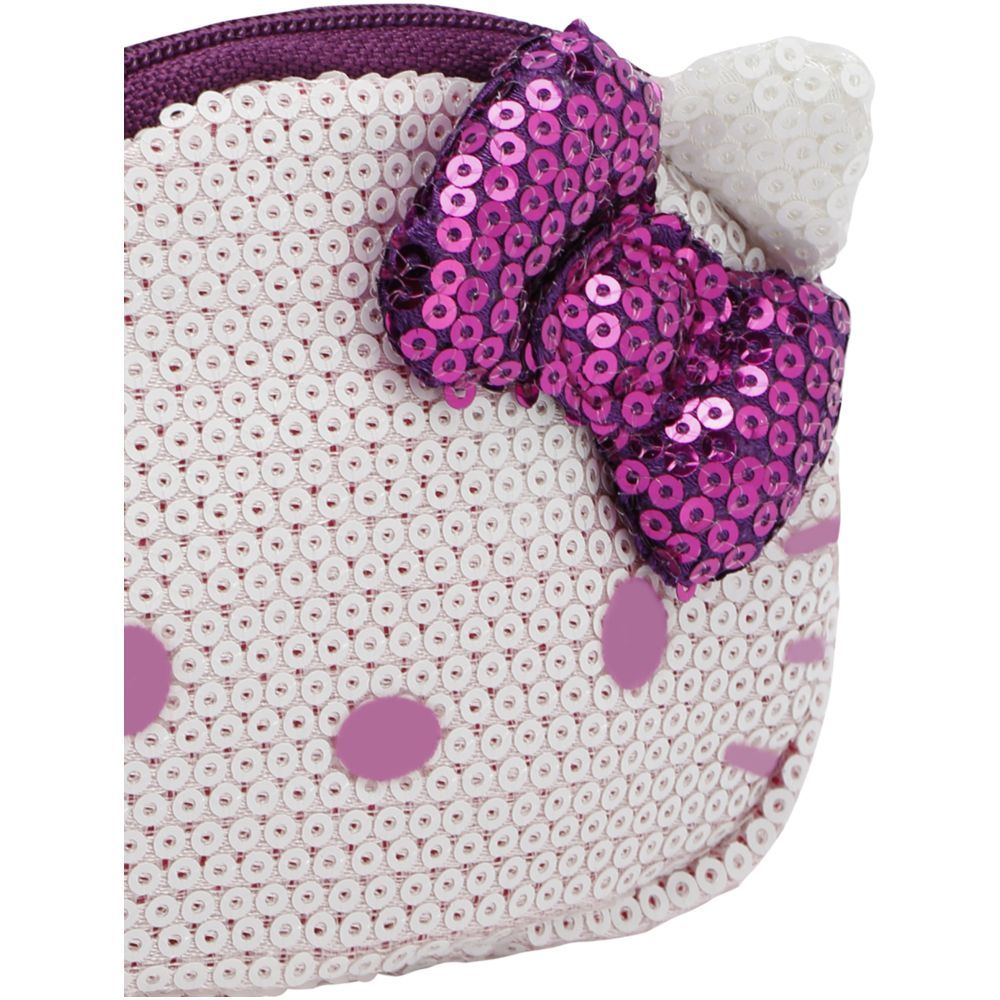 Hello Kitty - D-Cut Denim Coin Purse Purple - White