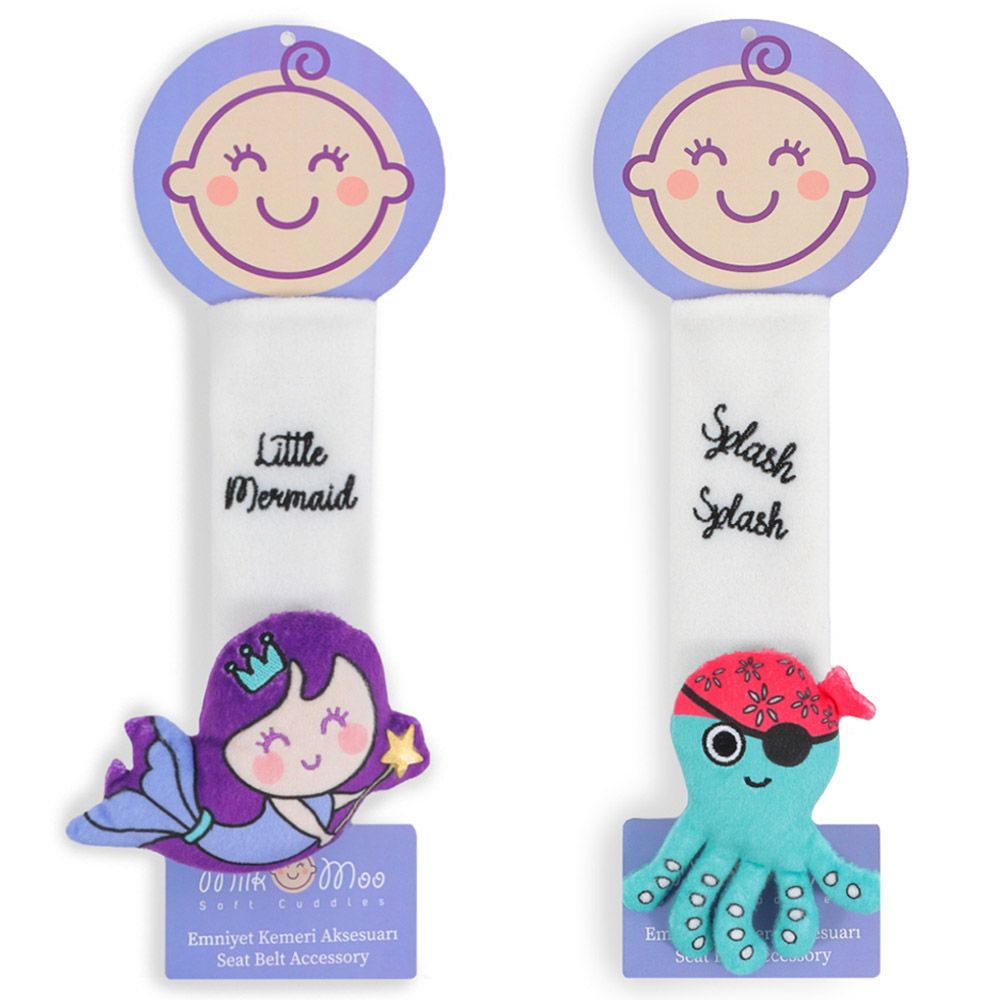 Milk&Moo - Seat Belt Set Of 2 - Mermaid & Sailor Octopus