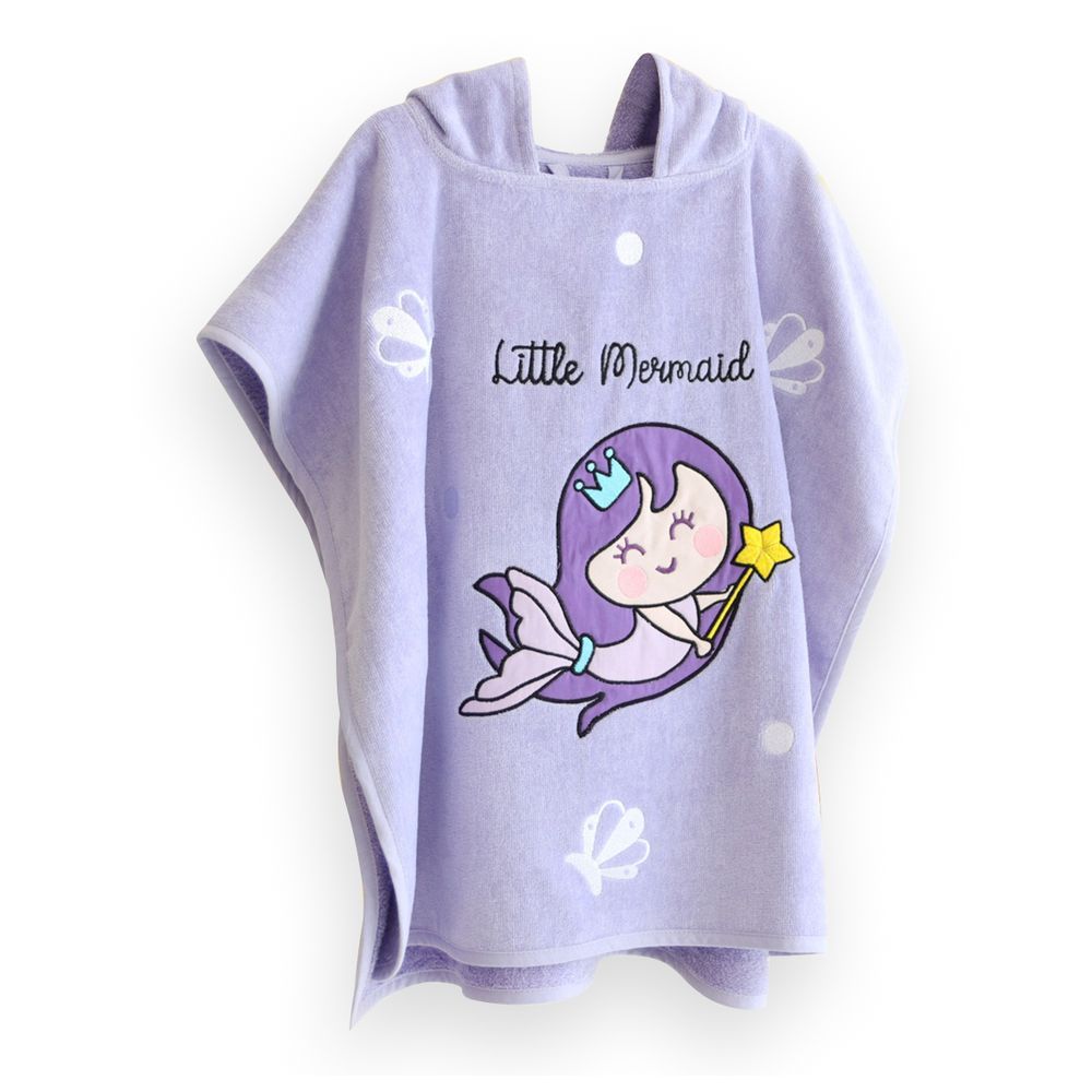 Milk&Moo - Kids Poncho Little Mermaid - Purple