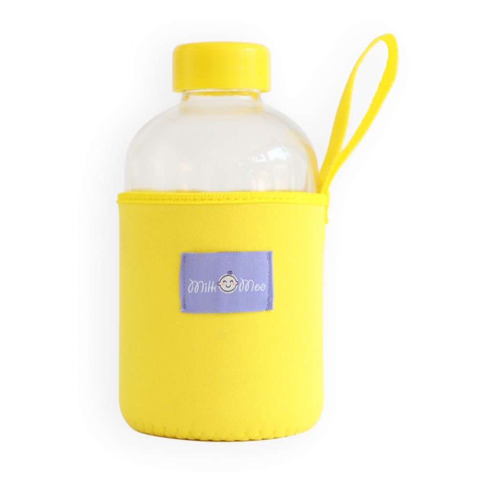 Milk&Moo - Sailor Octopus Kids Glass Water Bottles 600ml - Yellow