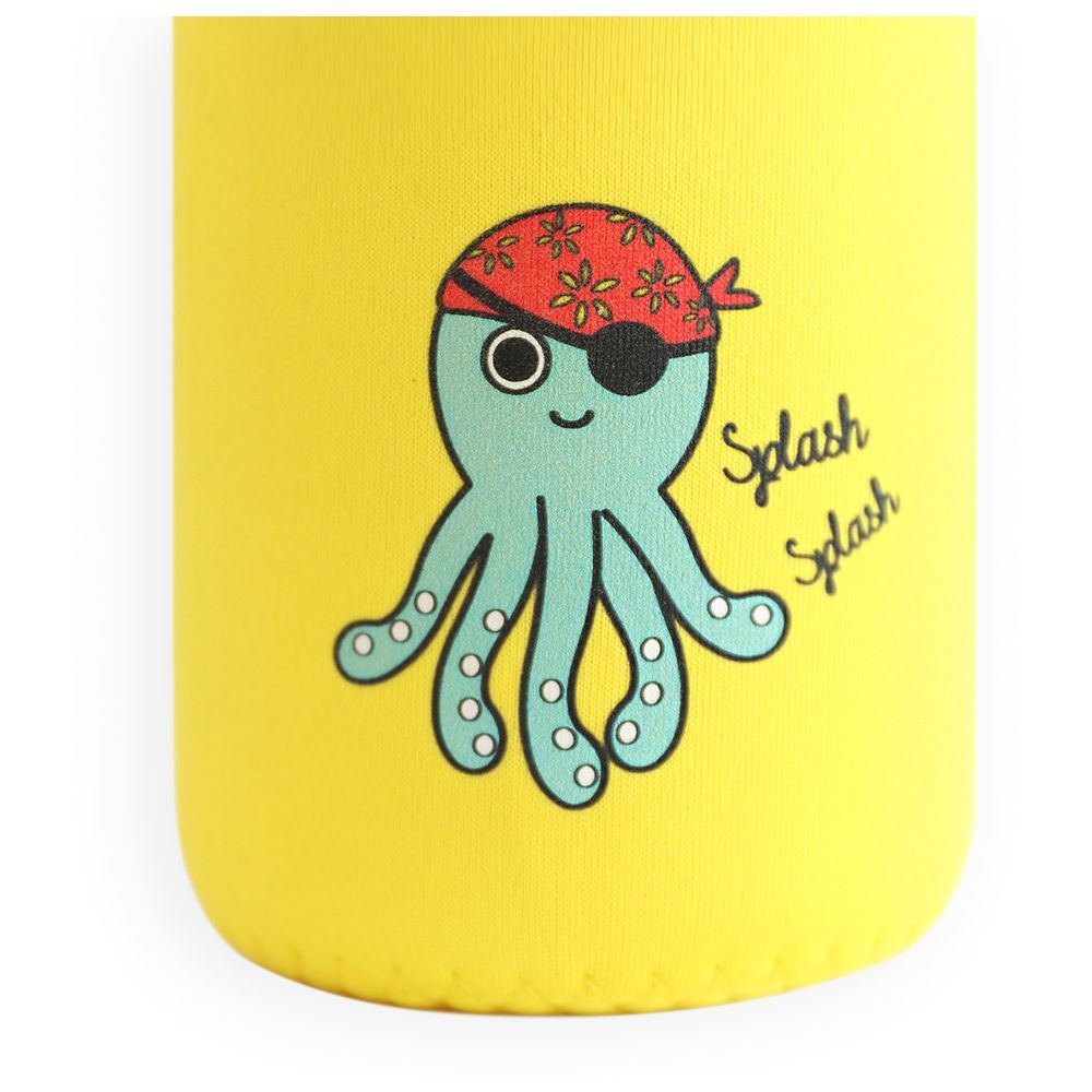 Milk&Moo - Sailor Octopus Kids Glass Water Bottles 600ml - Yellow