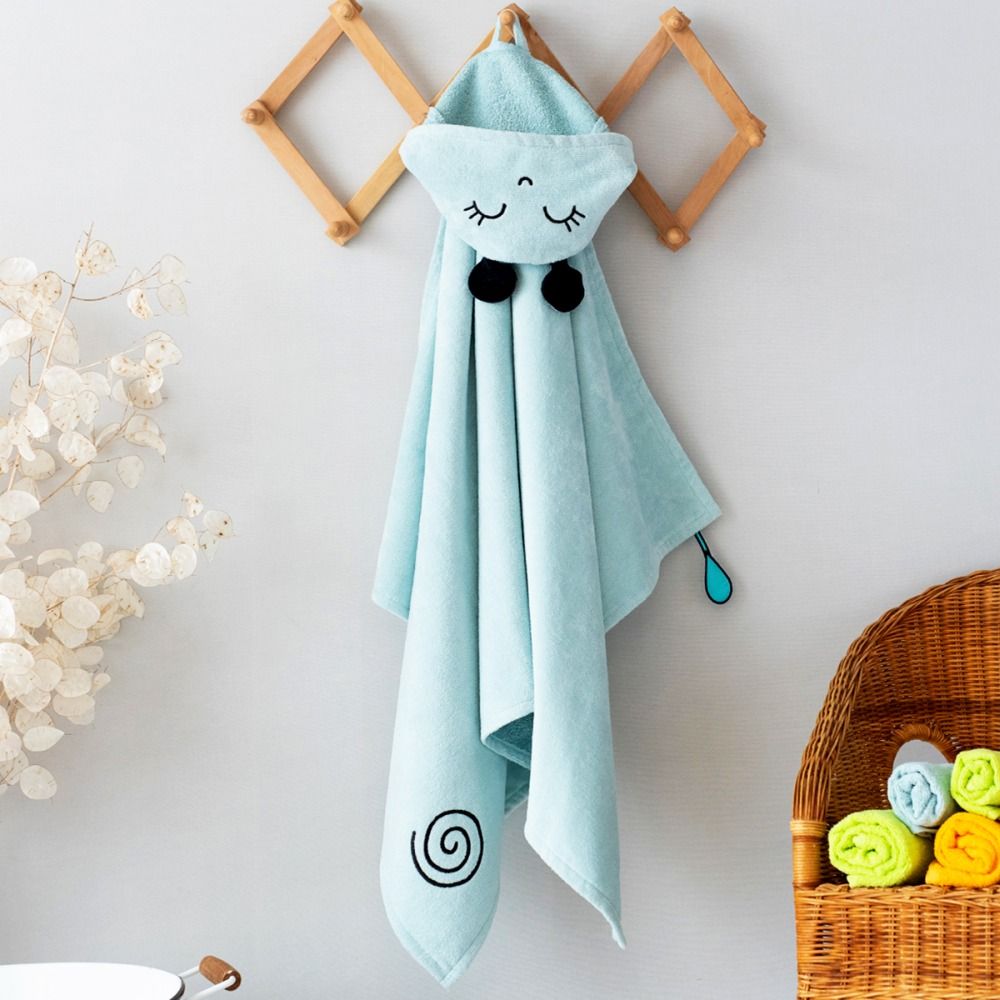 Milk&Moo - Sangaloz Velvet Hooded Baby Towel - Blue