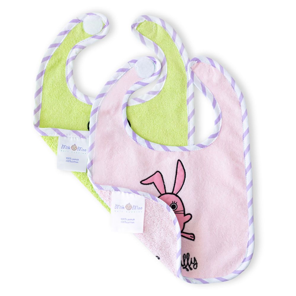 Milk&Moo - Cacha Frog & Canchin Baby Towel Bib Set 2pcs