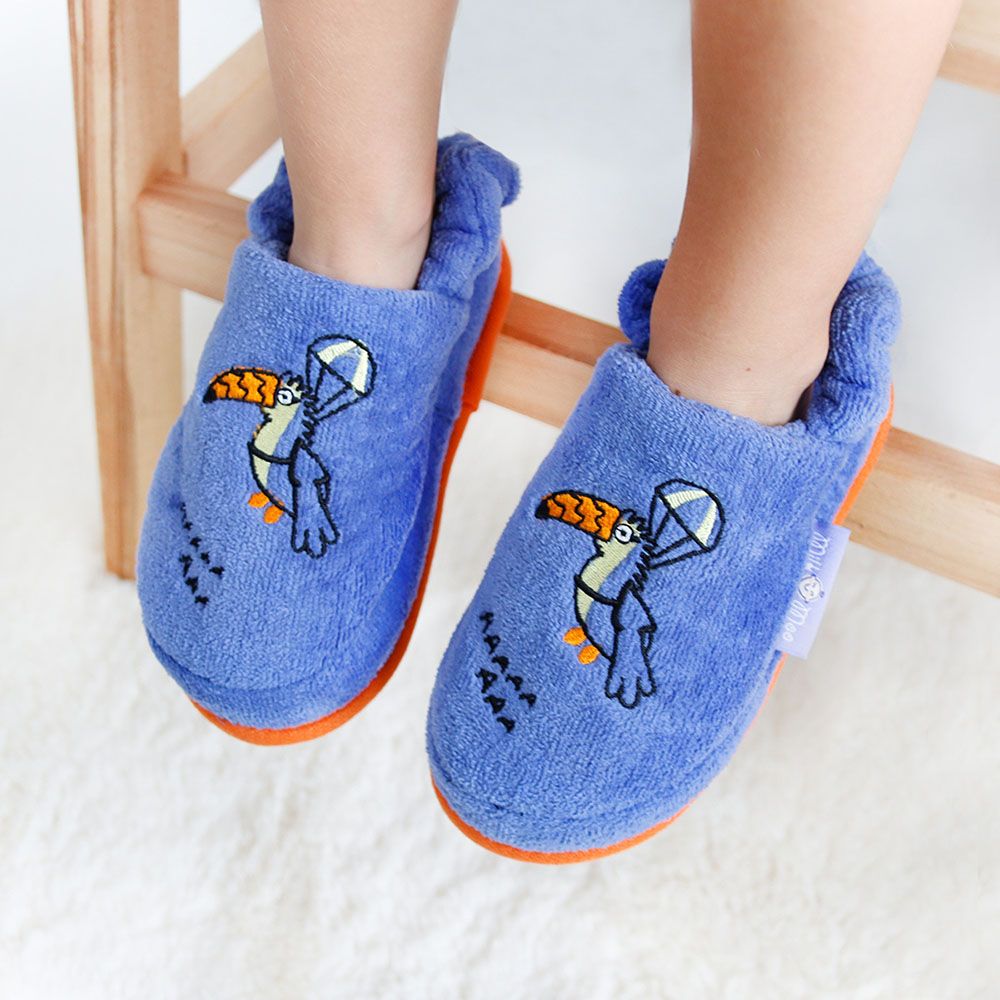 Milk&Moo - Flying Toucan Kids Slippers - Blue