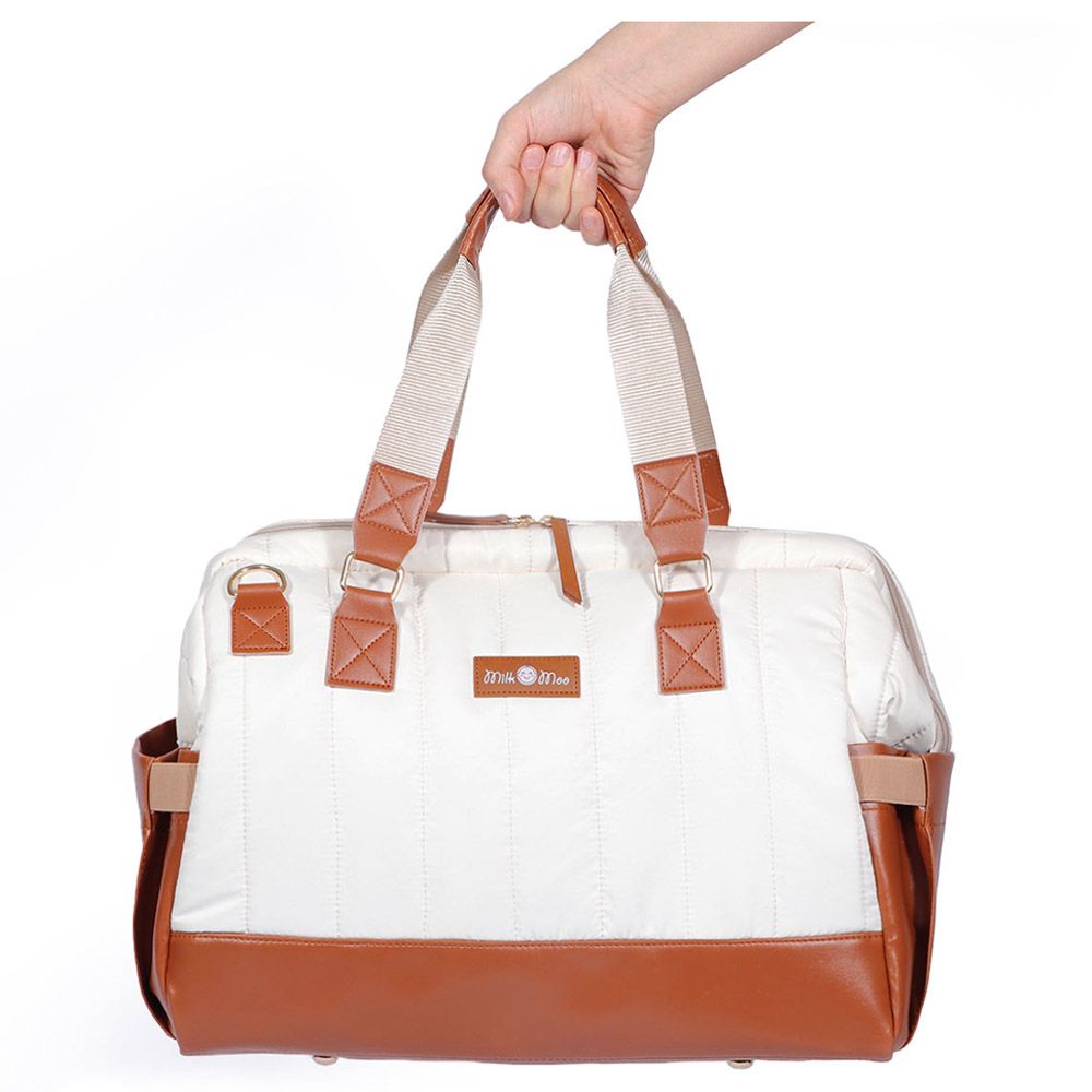 Milk&Moo - Diaper Bag Quilted - Brown & Beige