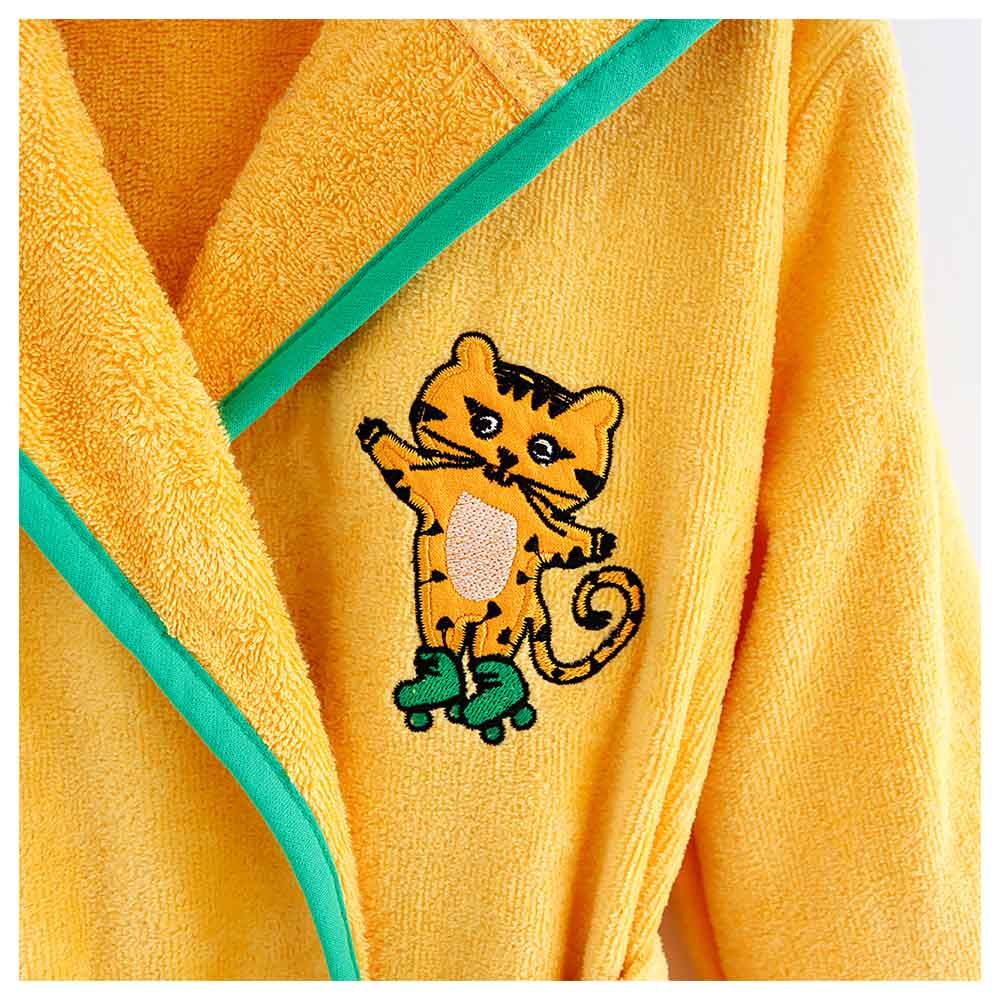 Milk&Moo - Skater Cheetah Kids Robe - Yellow