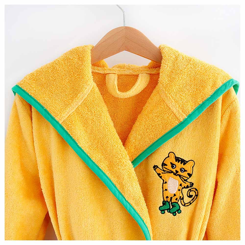 Milk&Moo - Skater Cheetah Kids Robe - Yellow