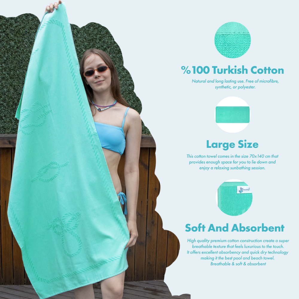 Anemoss - Sailor Knot Beach Towel Mint Green