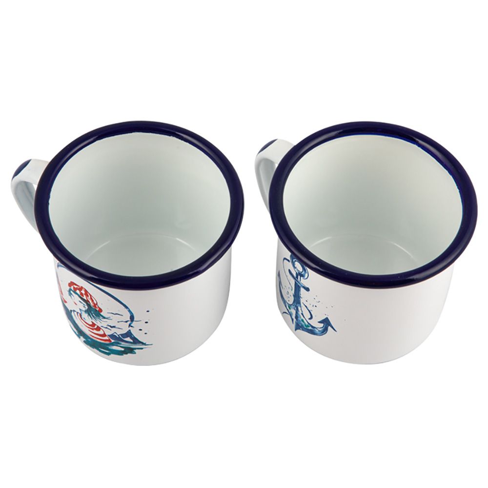 Anemoss - Sailor Girl And Anchor Enamel Mugs Set Pack of 2