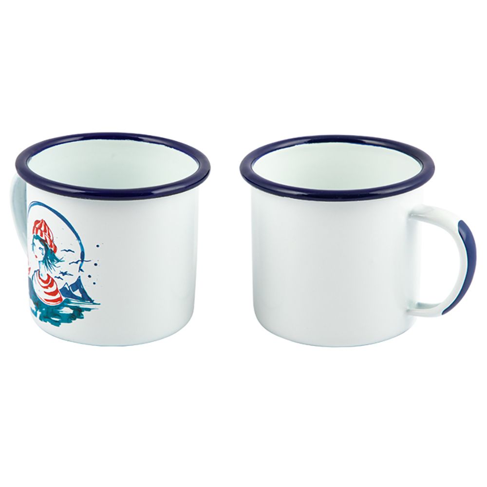 Anemoss - Sailor Girl And Anchor Enamel Mugs Set Pack of 2