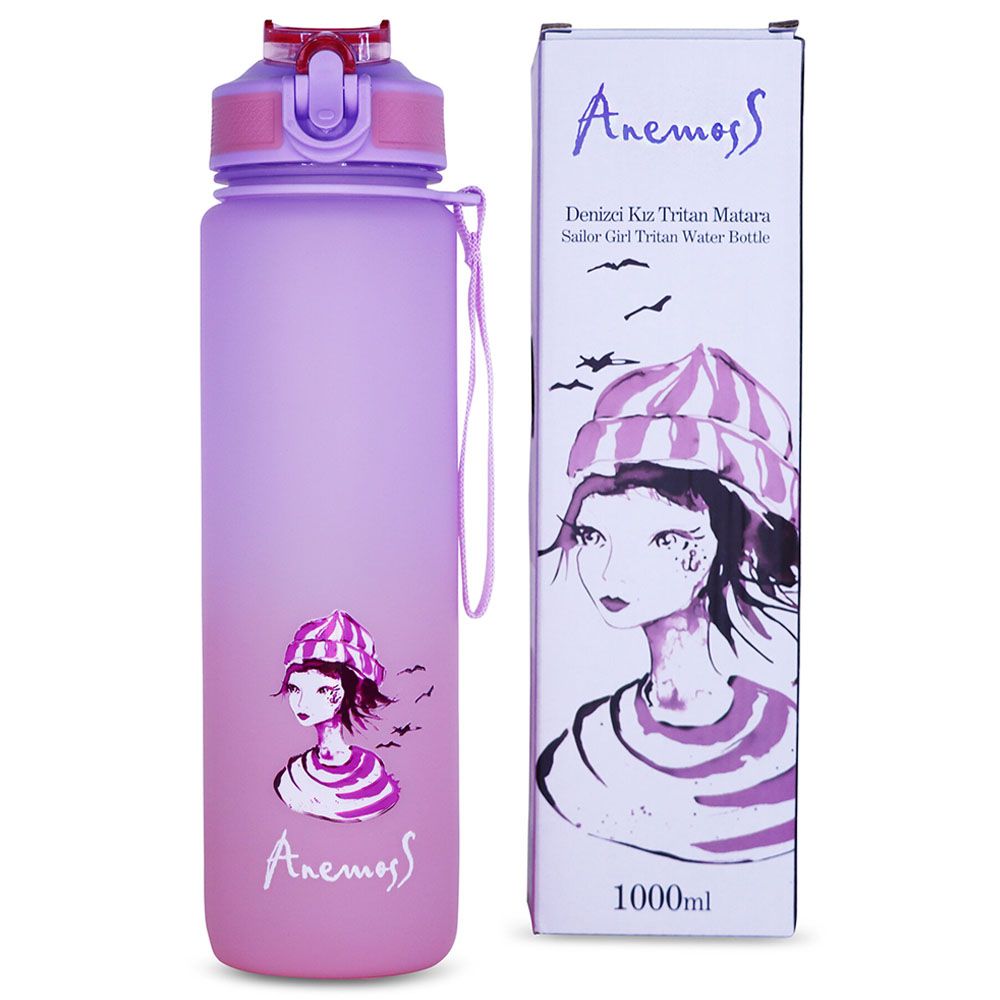 Anemoss - Sailor Girl Pattern Tritan Water Bottle - 1000 ml