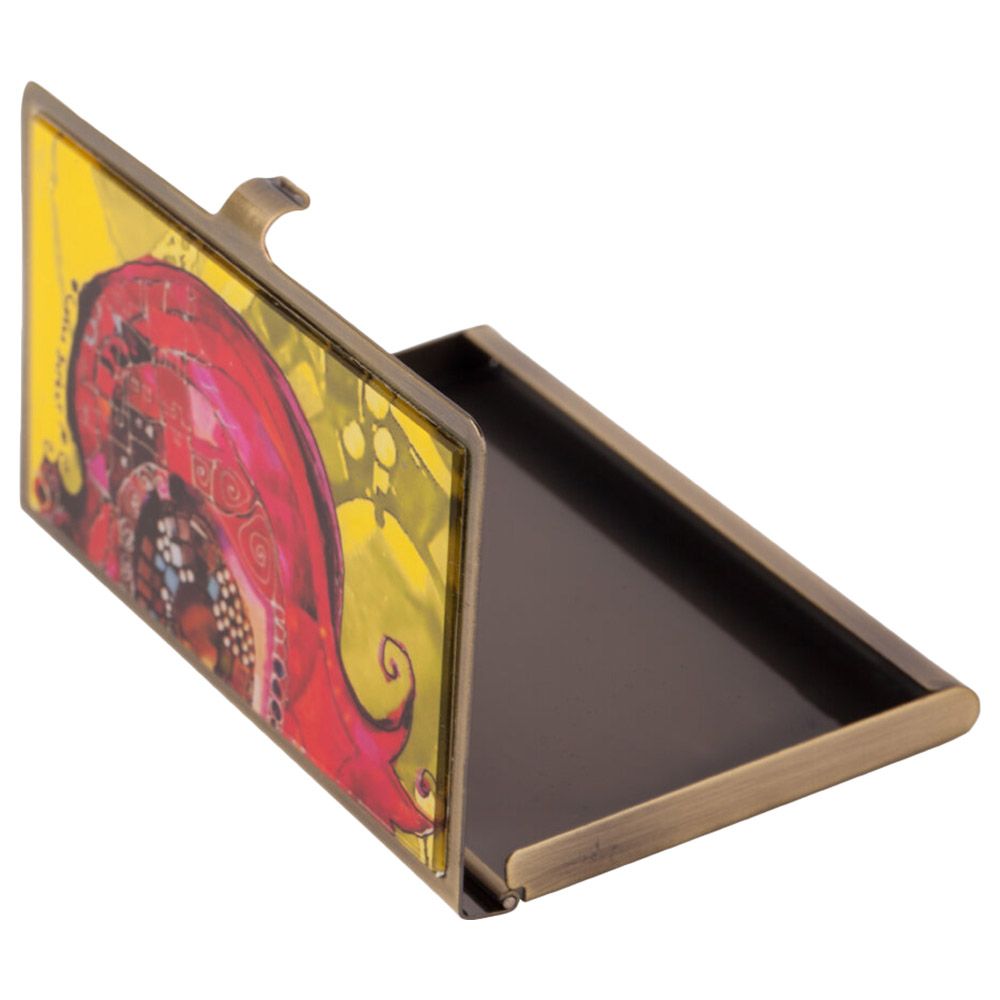 BiggDesign - Fig Patterned Metal Cover Card Holder