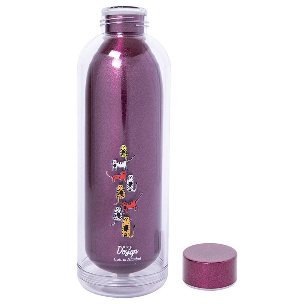 BiggDesign - Cats Print Water Bottle - Purple