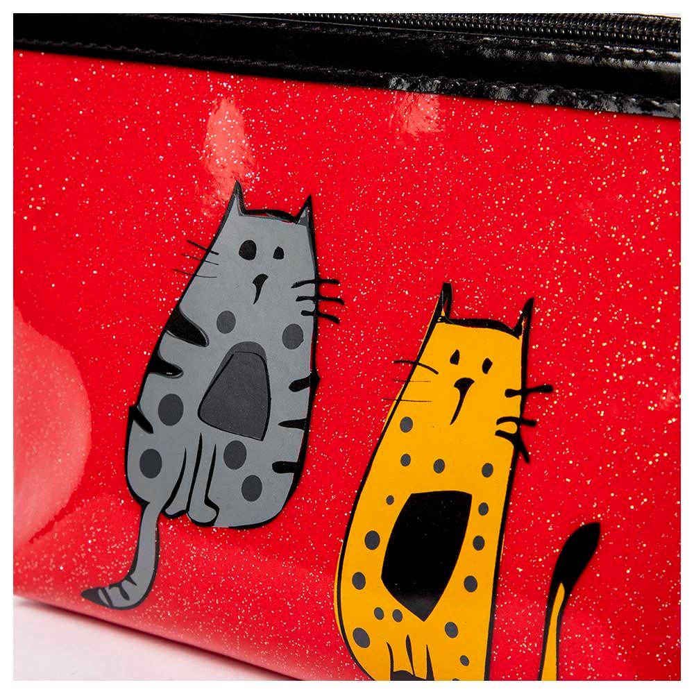 BiggDesign - Cats Print Glossy Makeup Bag