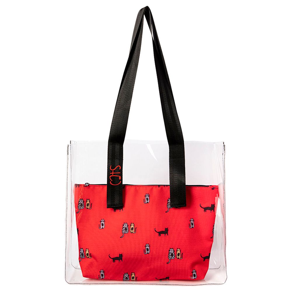 BiggDesign - Cats Print Shopping & Beach Bag - Transparent