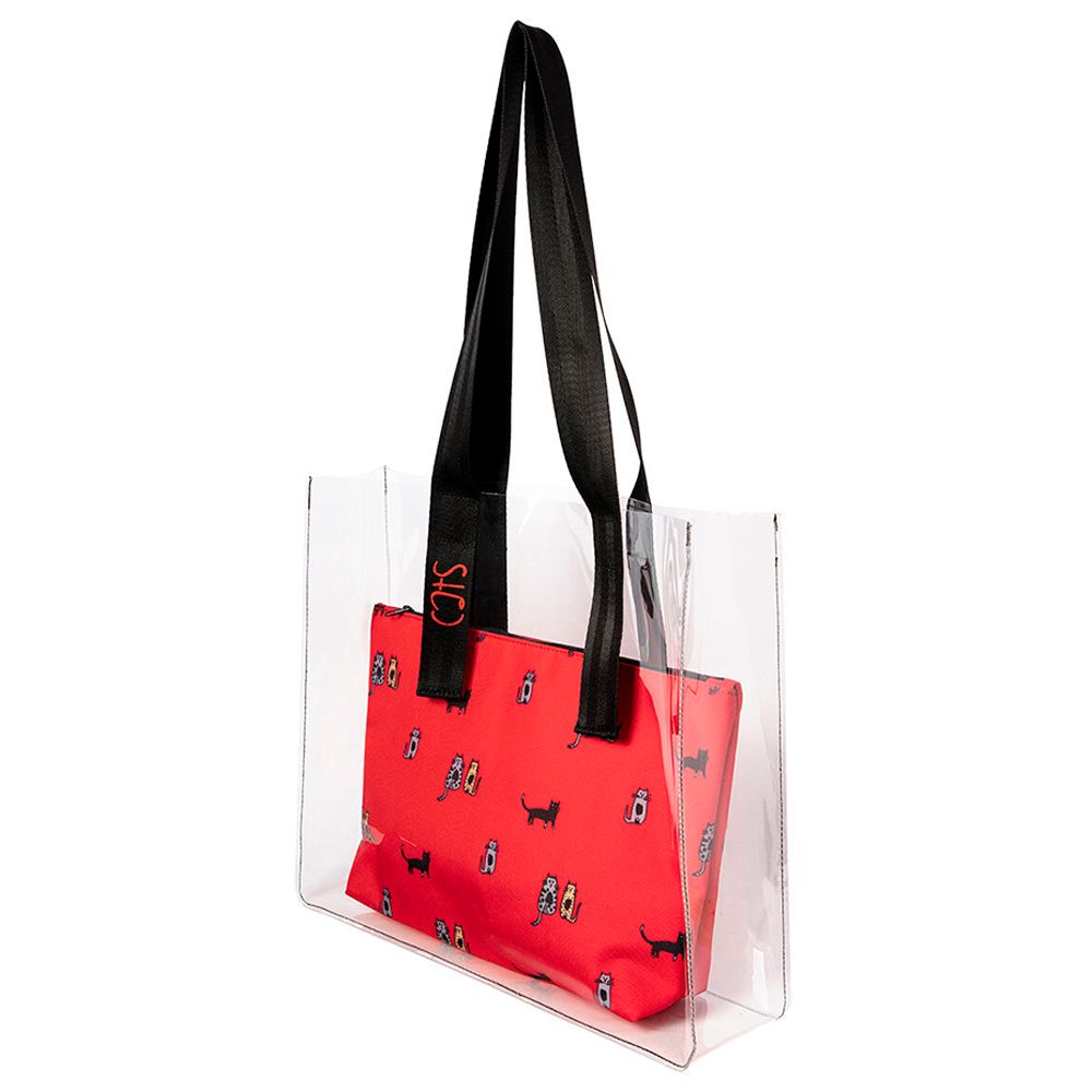 BiggDesign - Cats Print Shopping & Beach Bag - Transparent