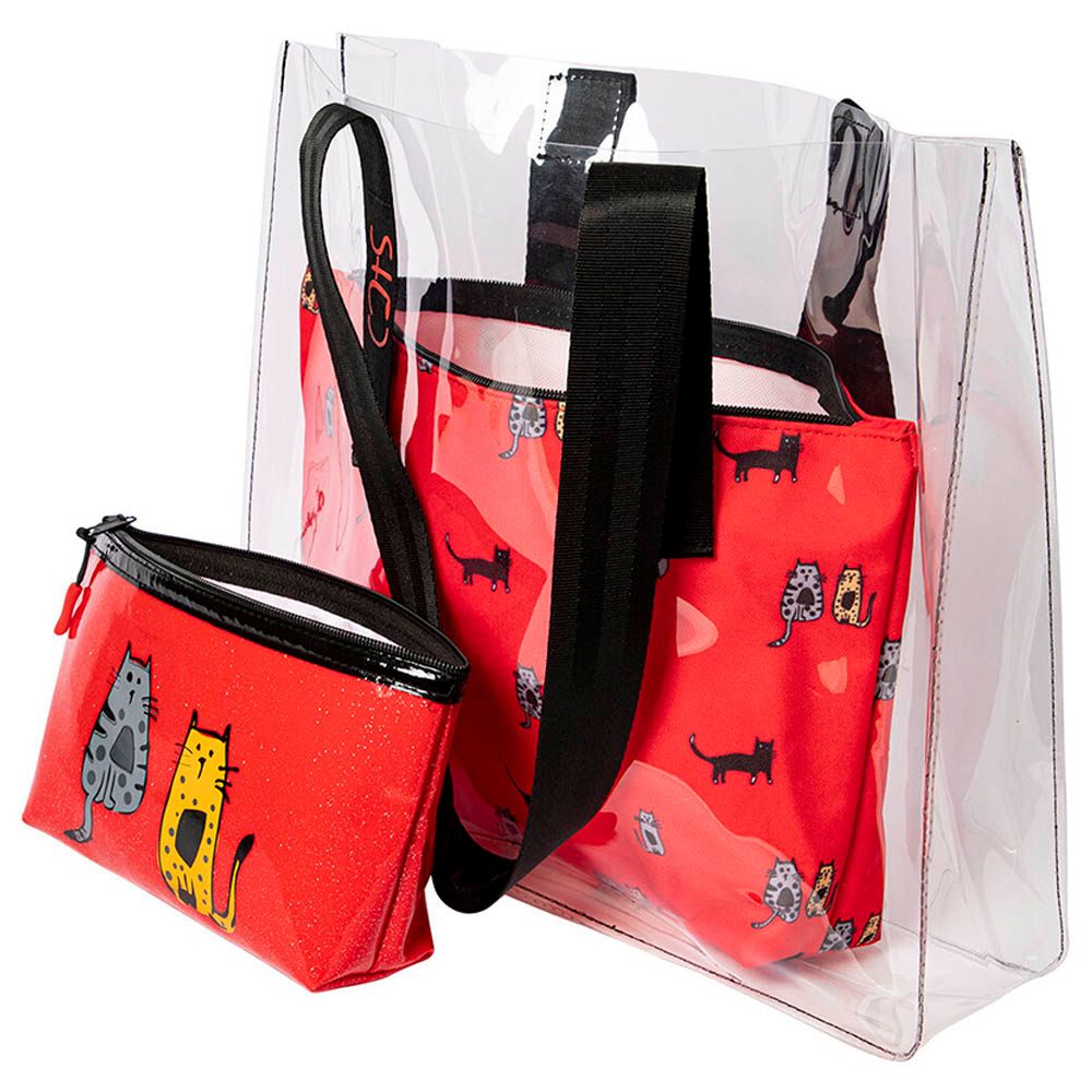 BiggDesign - Cats Print Clear Bag & Travel Makeup Bag