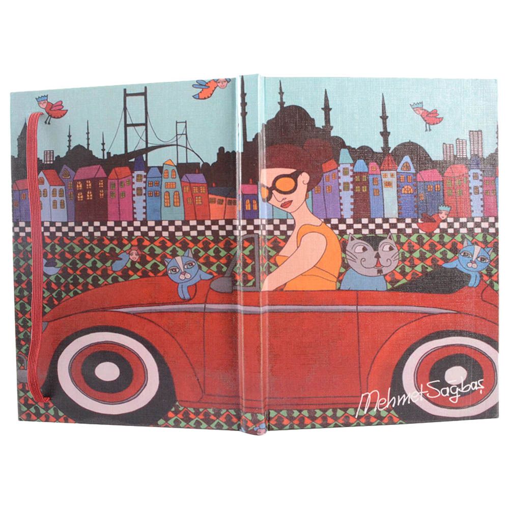 BiggDesign - Girl in Car Notebook - 14 x 20 cm