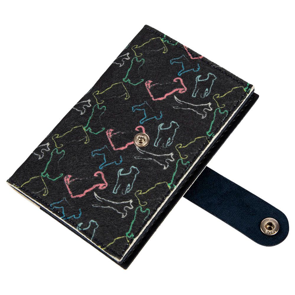 BiggDesign - Dog Print Passport Cover - Black