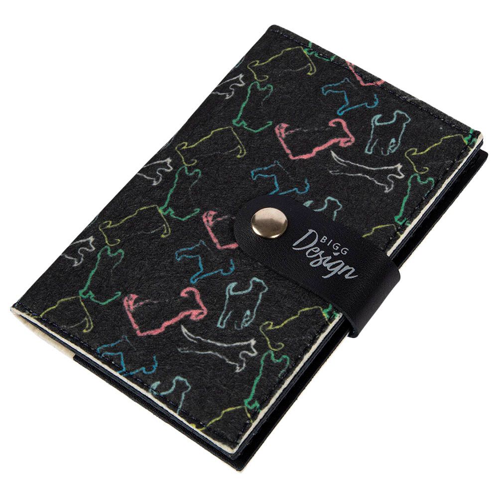 BiggDesign - Dog Print Passport Cover - Black