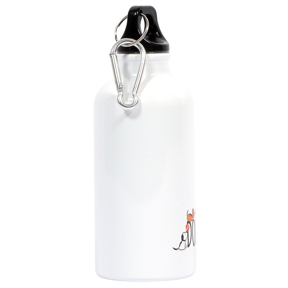 BiggDesign - Dogs Print Aluminium Water Bottle - 400 ML - White