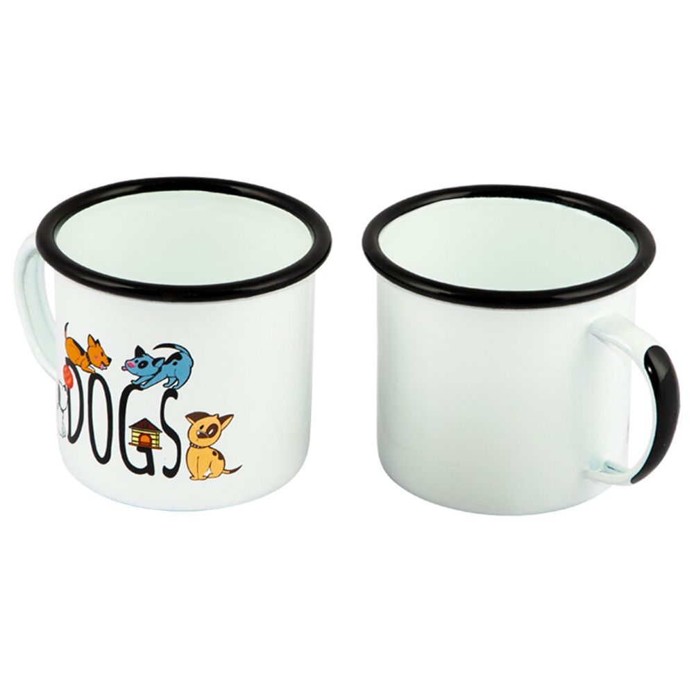 BiggDesign - Dogs Print Enamel Mugs Set - 2pcs