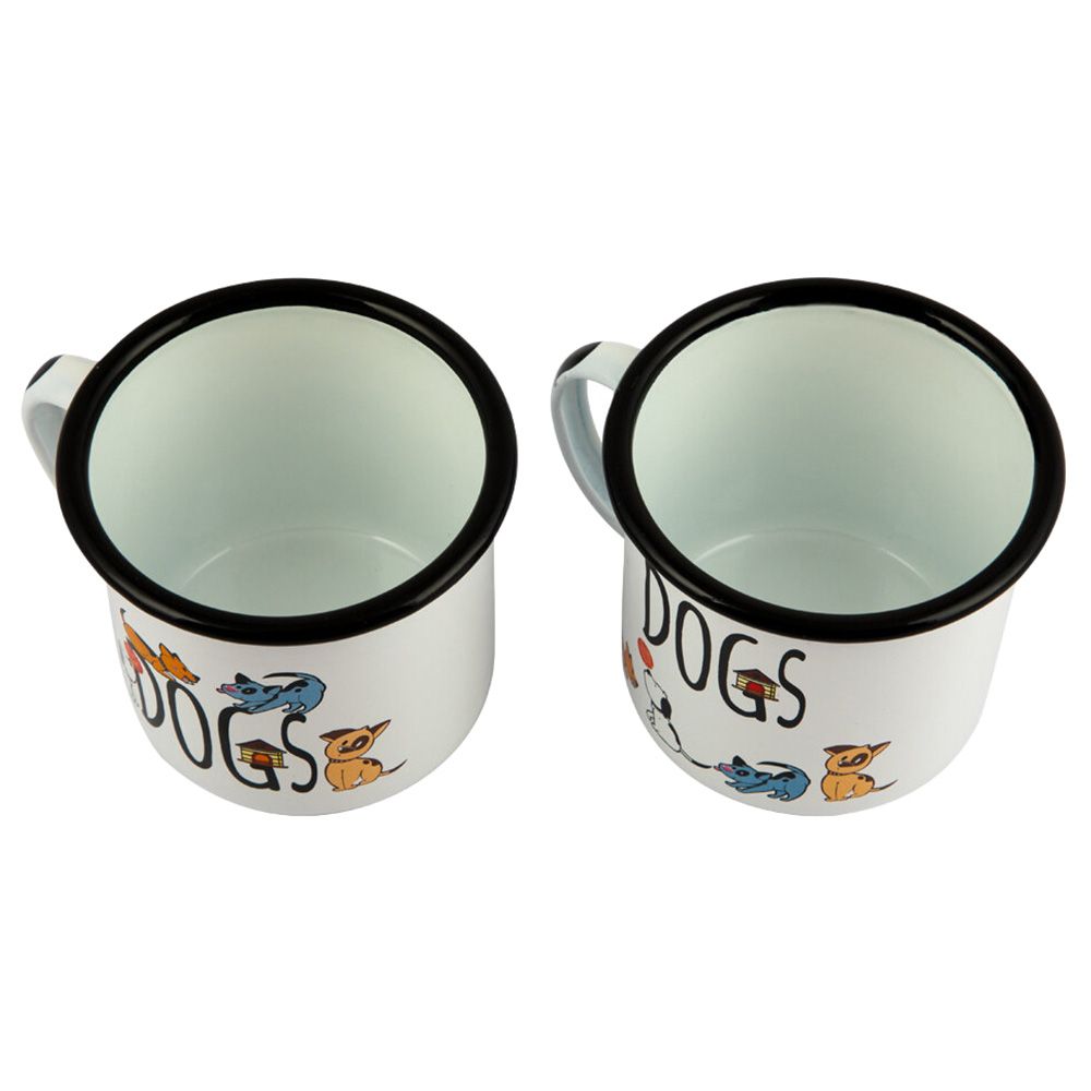 BiggDesign - Dogs Print Enamel Mugs Set - 2pcs