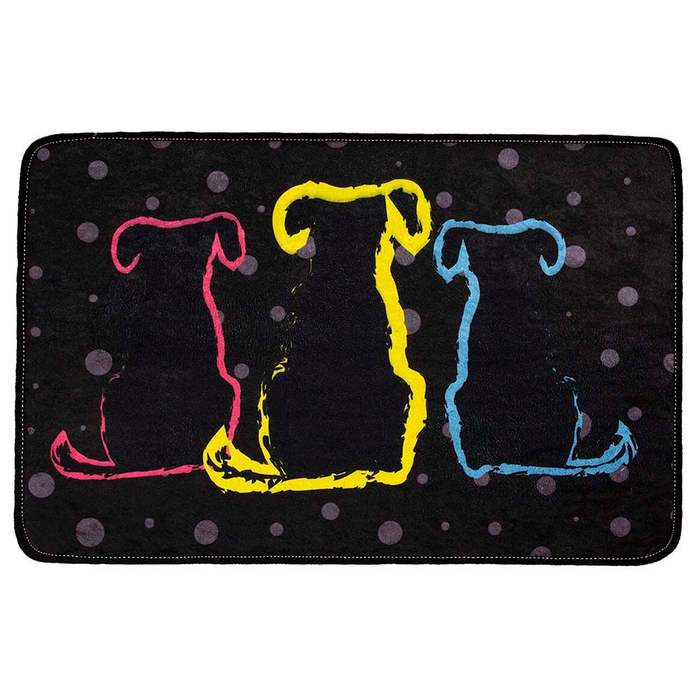 BiggDesign - Dogs Print Polka Dot Door Mat - Black